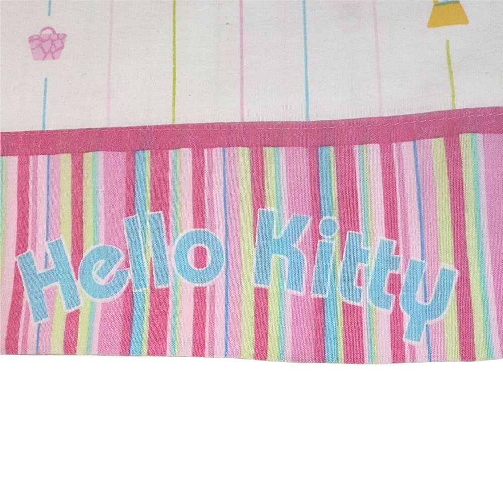 Vintage Hello Kitty by Sanrio White Flat Twin Sheet 1976, 2006 Cats, Kittens EUC